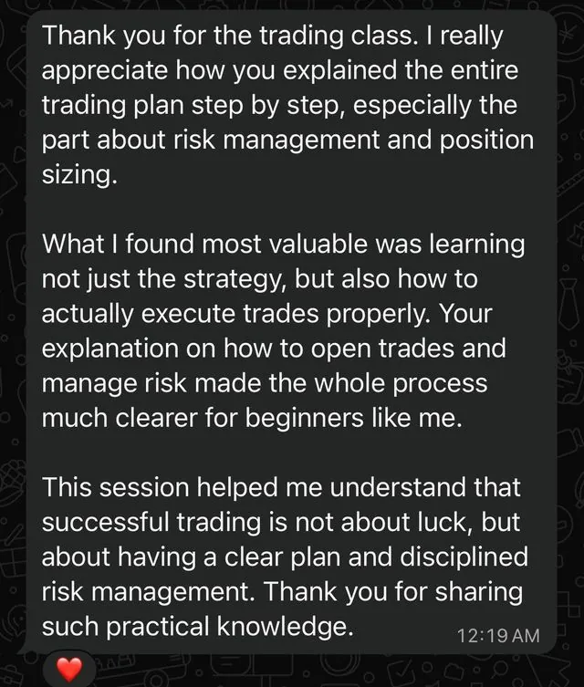 Message from a Kyzen member in the private channel